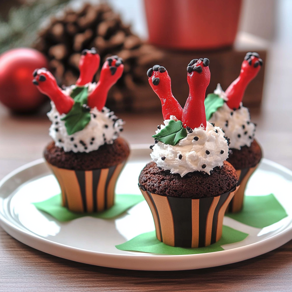 Santa Legs Cupcakes
