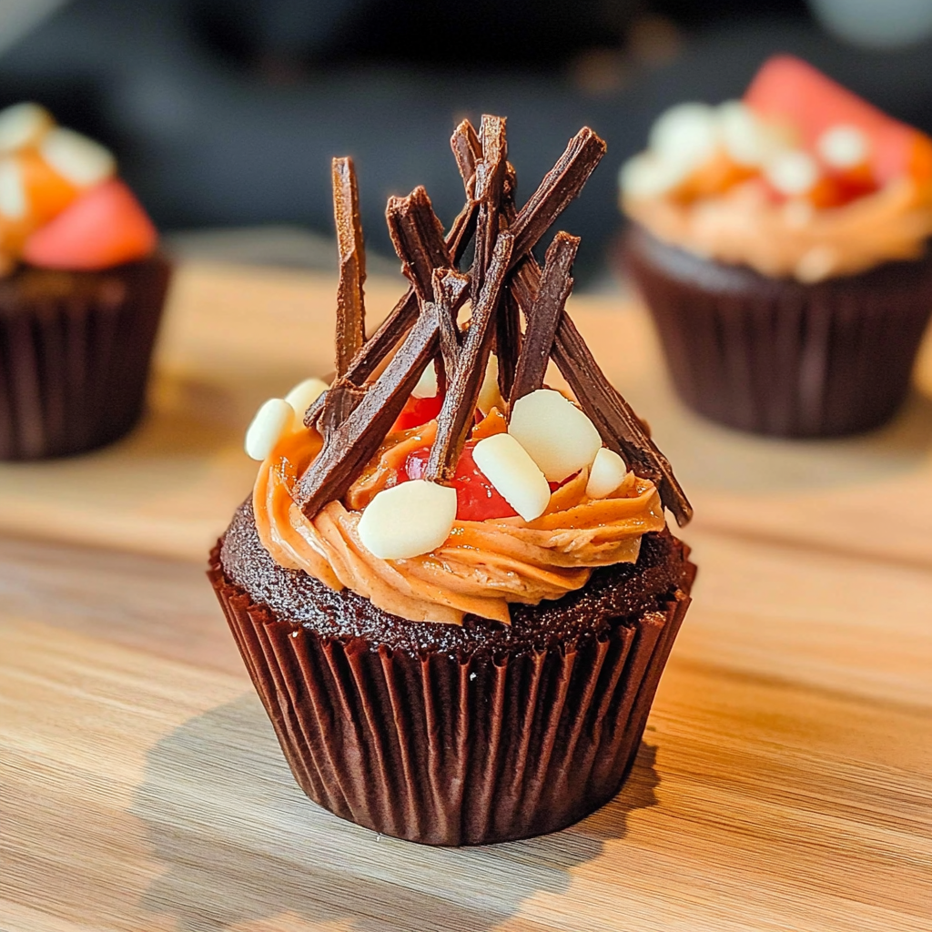 Cozy Bonfire Cupcakes