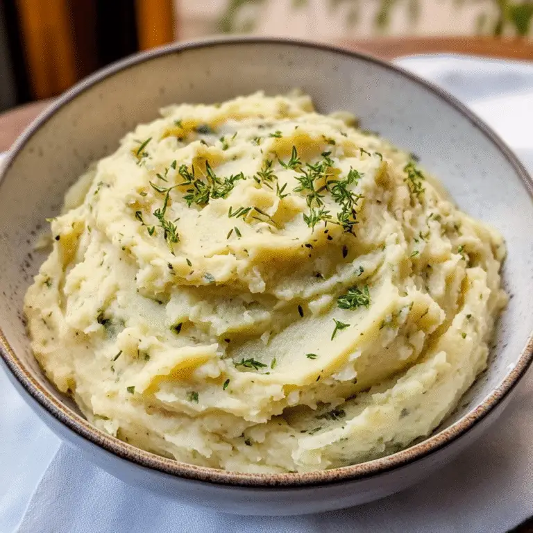 Creamy Mashed Potatoes with Herb & Garlic
