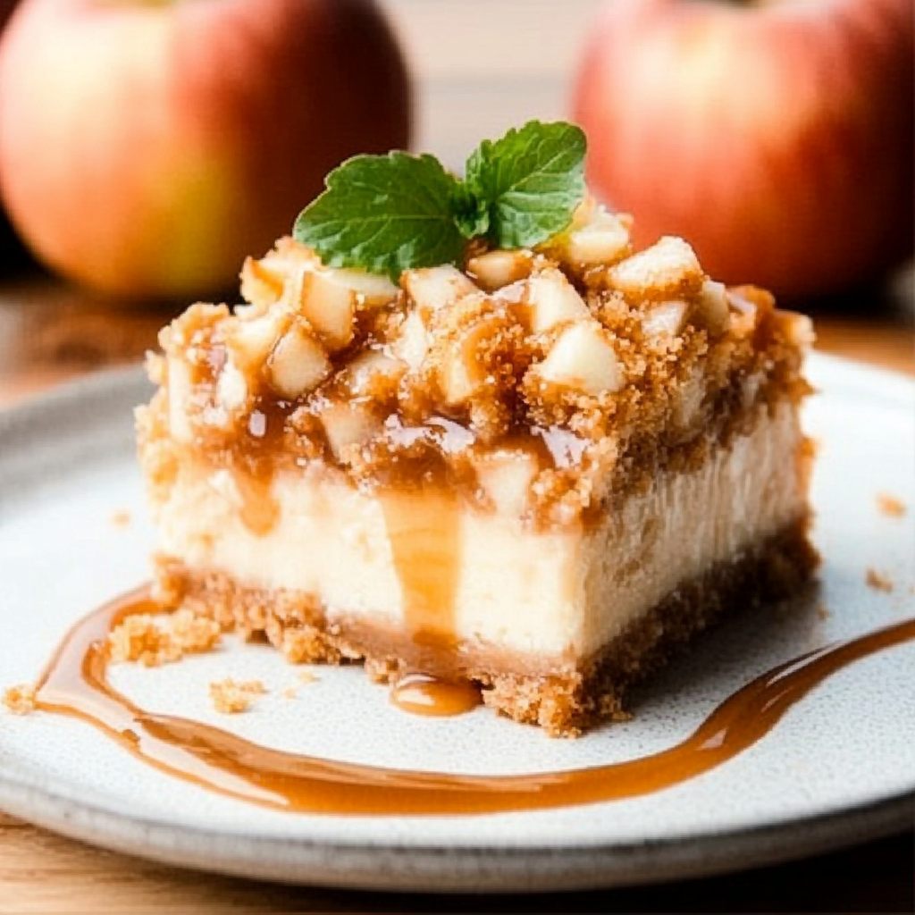 Caramel Apple Cheesecake Bars