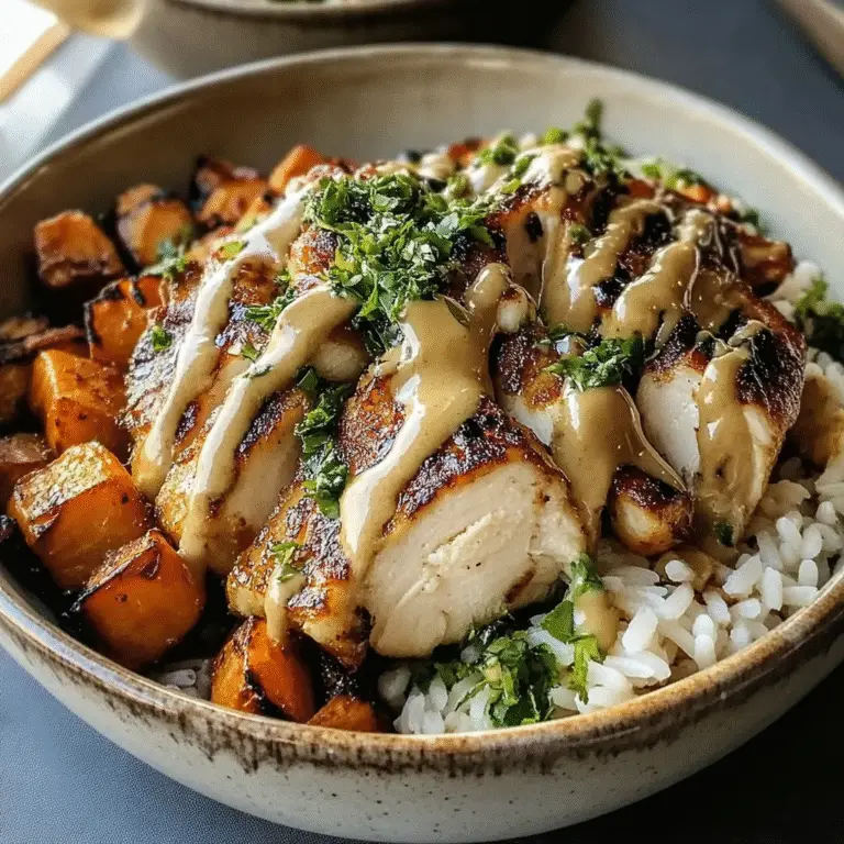 Maple Dijon Chicken & Sweet Potato Bowls
