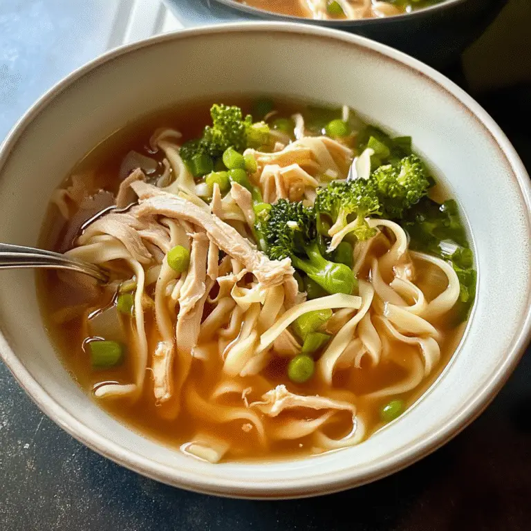 Classic Ginger Garlic Chicken Noodle Soup