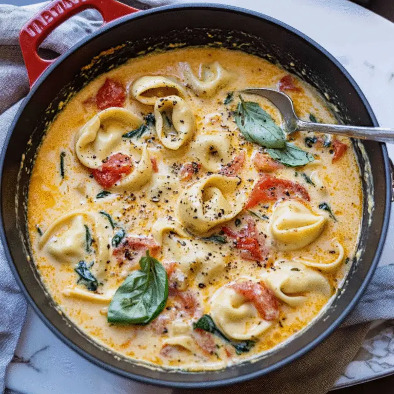 Creamy Tuscan Garlic Tortellini Soup